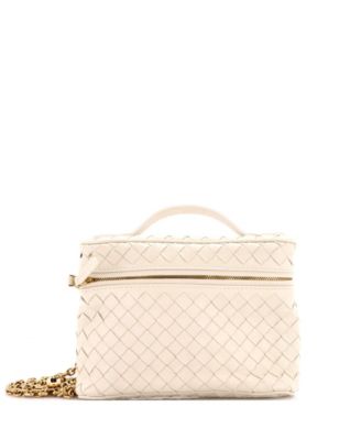 Small Soft Chain Vanity Case Intrecciato Leather