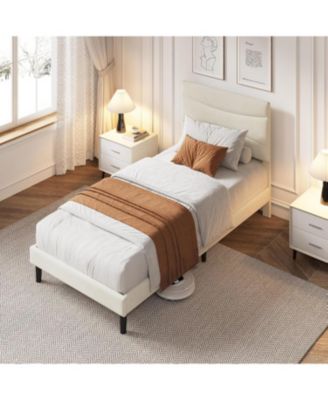 Upholstered Bed Frame with Headboard, Platform Bed with Wood Slats Support, No Box Spring Needed, Velvet.