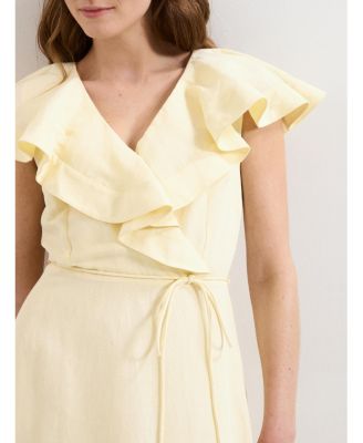 Women's Matilda Ruffle Linen Midi Dress