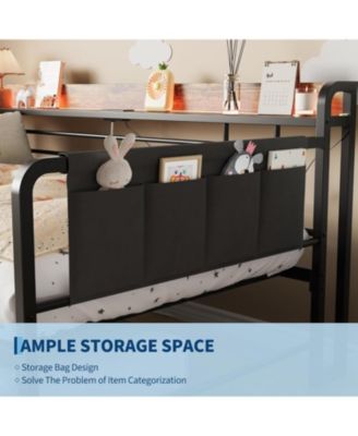 Daybed with Trundle, Storage Headboard with Charging Station & Storage Bags, Sofa Bed for Bedroom,Guest Room