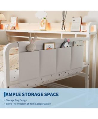 Daybed with Trundle, Storage Headboard with Charging Station & Storage Bags, Sofa Bed for Bedroom,Guest Room