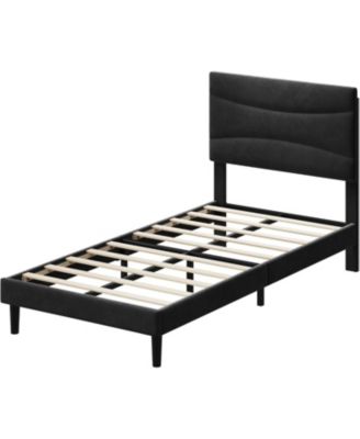 Twin Metal Platform Bed Frame with Victorian Style Headboard & Footboard, Wrought Iron Design, Underbed Storage