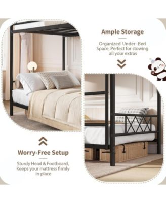 Velvet Upholstered Bed Frame with Headboard, Platform Bed with Wood Slats Support, No Box Spring, Noise Free