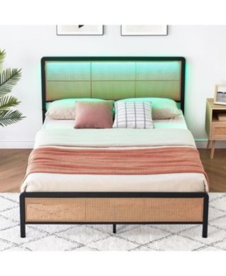 Twin XL Velvet Upholstered Bed Frame with Headboard, Modern Platform Bed with Wood Slats Support, No Box Spring