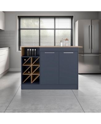 OKER kitchen cabinet with island, bottle rack, and shelves for organizing your home