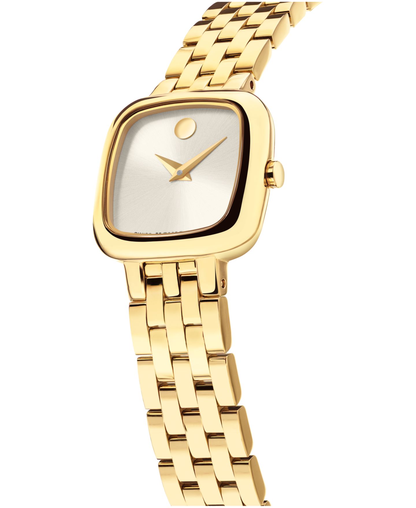 Женские часы Movado Museum Classic Cushion Swiss Quartz Light Yellow PVD Steel Watch, 22mm — фото 2