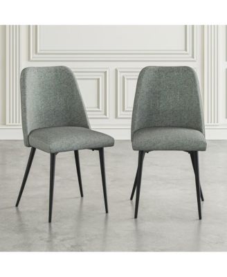 2 Pc Solid Wood Curved Back Spindle Dining Chair Set