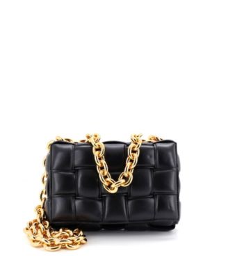 Cassette Chain Crossbody Bag Padded Maxi Intrecciato Leather