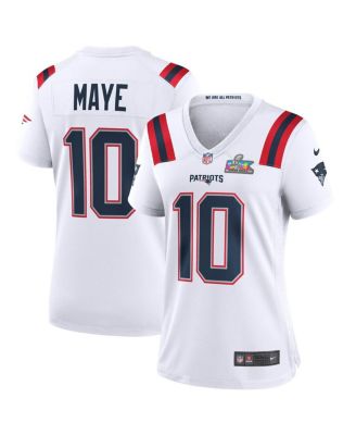 Women's Drake Maye White New England Patriots Super Bowl LX Patch Game Jersey