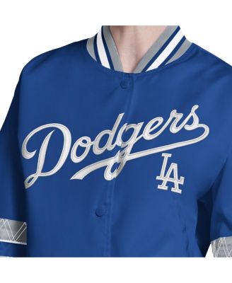 Women's Royal Los Angeles Dodgers Interception Full-Snap Varsity Jacket