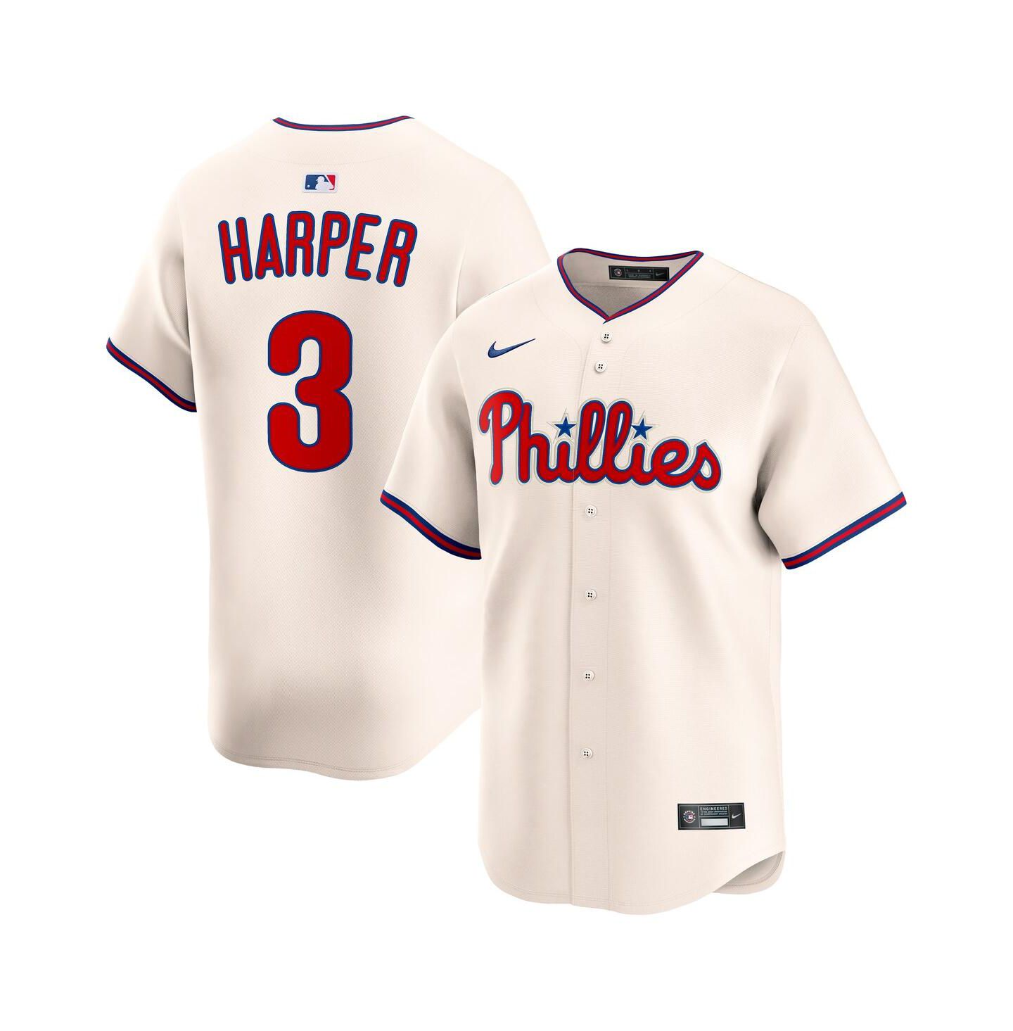 Мужской топ Nike Bryce Harper Cream Philadelphia Phillies Alternate Limited Jersey — фото 1