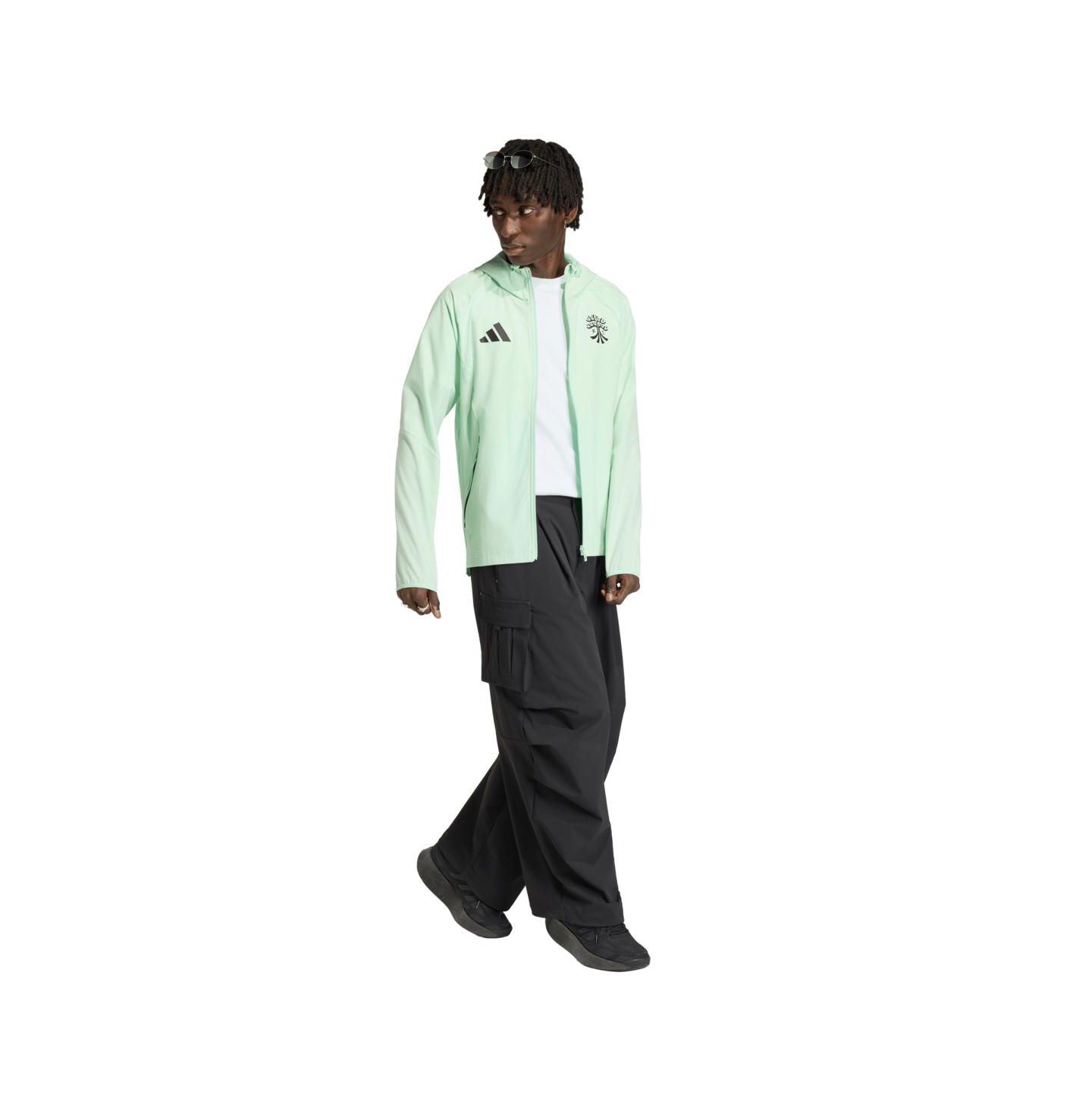 Мужская куртка adidas Green Austin FC Tiro Travel Full-Zip Hooded Windbreaker — фото 3