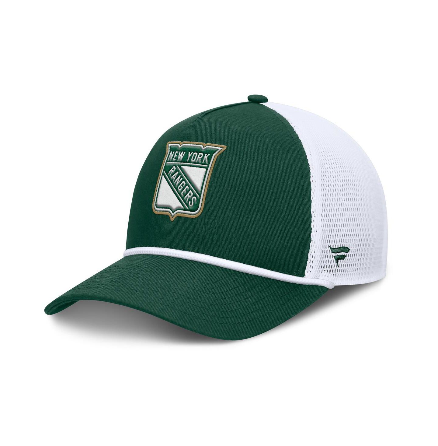 Мужская кепка Fanatics Green/White New York Rangers Bermuda A-Frame Adjustable Hat — фото 1