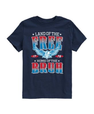 Boys' 8-20 Land Of The Free Home Of The Bruh Short-Sleeve Graphic T-Shirt