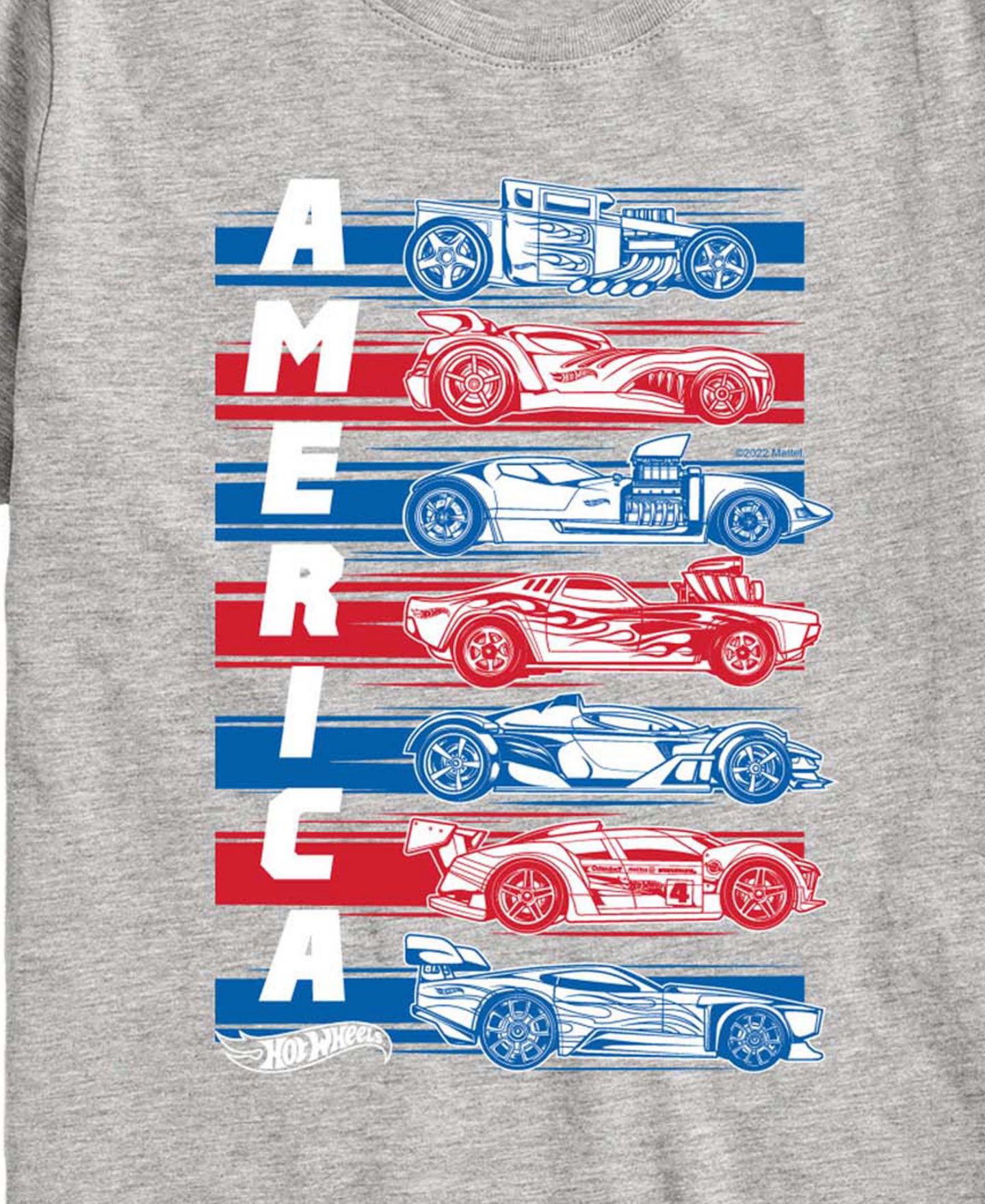 Футболка Hot Wheels America Cars Short-Sleeve Graphic для мальчиков-малышей, цвет: Меланжевый — фото 3