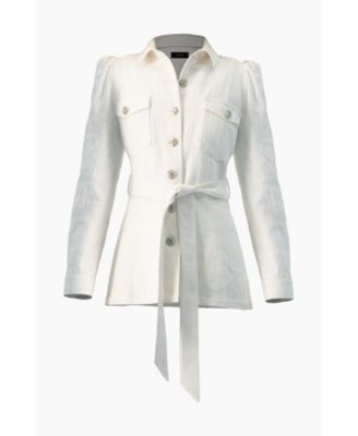 Women's Long Biker Jacket with Belt