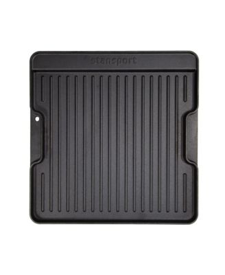 Pre-Seasoned Double Sided Cast Iron Griddle with Built in Grease Trap