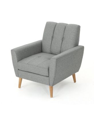 Mid Century Fabric Channel Stitch Club Chair