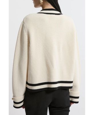 Women's Cotton V-Neck Knit Boxy Jumper