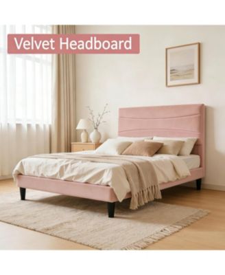 Twin Metal Platform Bed Frame with Decorative Headboard & Footboard, Heavy Duty Steel Slats, Underbed Storage