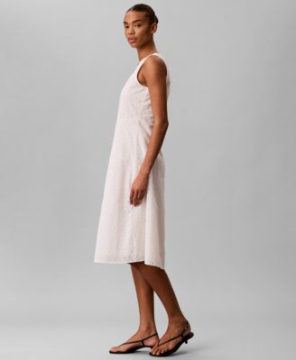 macy's calvin klein fit and flare dress Calvin Klein Women's Split-Neck Sleeveless Fit & Flare Dress