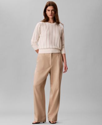 Women's Wide-Leg Pleated Trousers