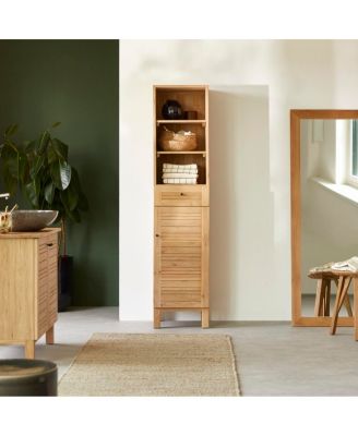 Soho 180 tall bathroom unit in oak