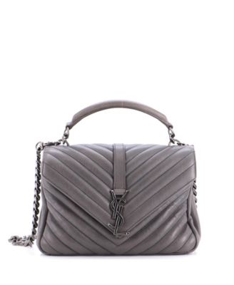 Medium Classic Monogram College Bag Matelasse Chevron Leather