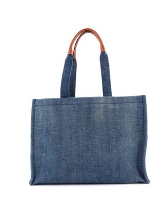 Large Cabas Thais Tote Denim with Applique