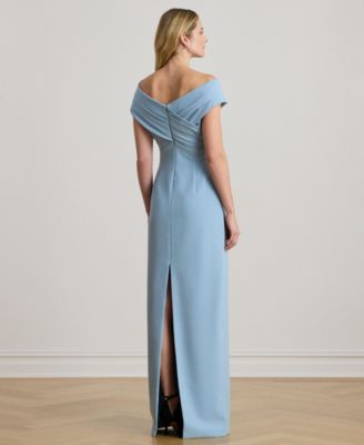 Crepe Off-the-Shoulder Gown