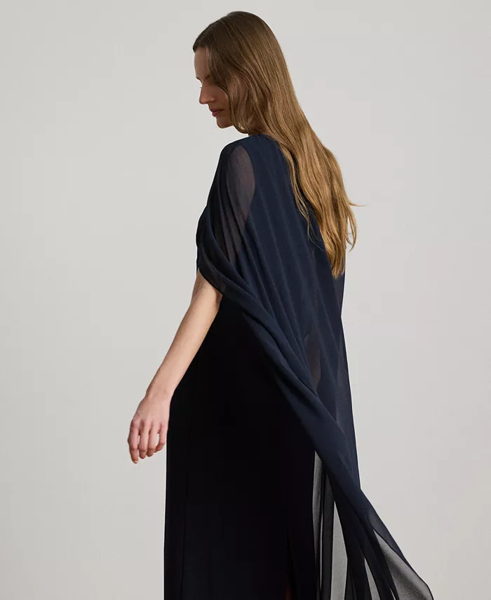 Women's Cape Georgette Gown - thumbnail 3