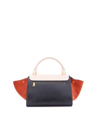 Small Tricolor Trapeze Bag Leather