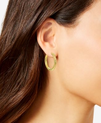 Diamond Cut Hoop Earrings in 10k Yellow Gold