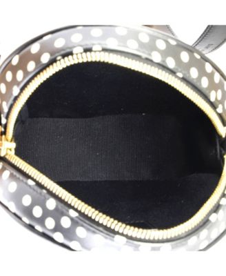 Vinyle Round Camera Bag Print Matelasse Chevron Leather