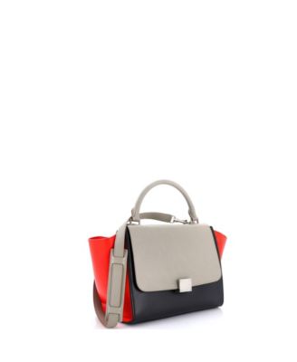 Small Tricolor Trapeze Bag Leather