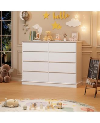 8 Drawer Double Dresser for Bedroom, 51" Wide Modern Chest, Storage Organizer for Bedroom, Living Room, Hallway