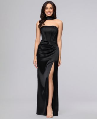 Juniors' Strapless Sleeveless Gown