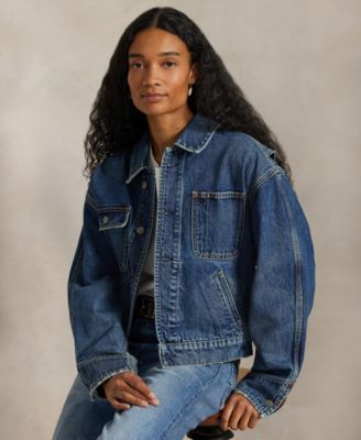 Women's Spread Collar Denim Jacket