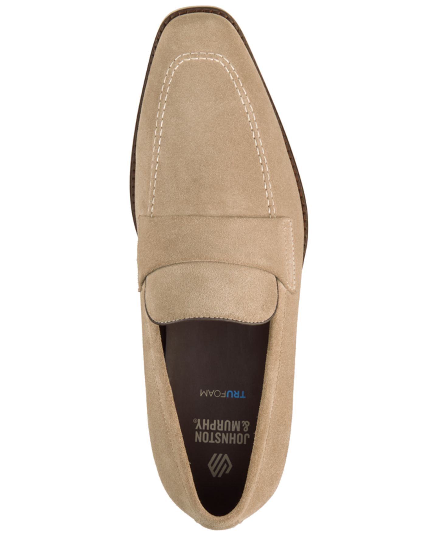Мужские туфли Johnston & Murphy Floyd Penny Round Toe, цвет: Бежевый замшевый — фото 4