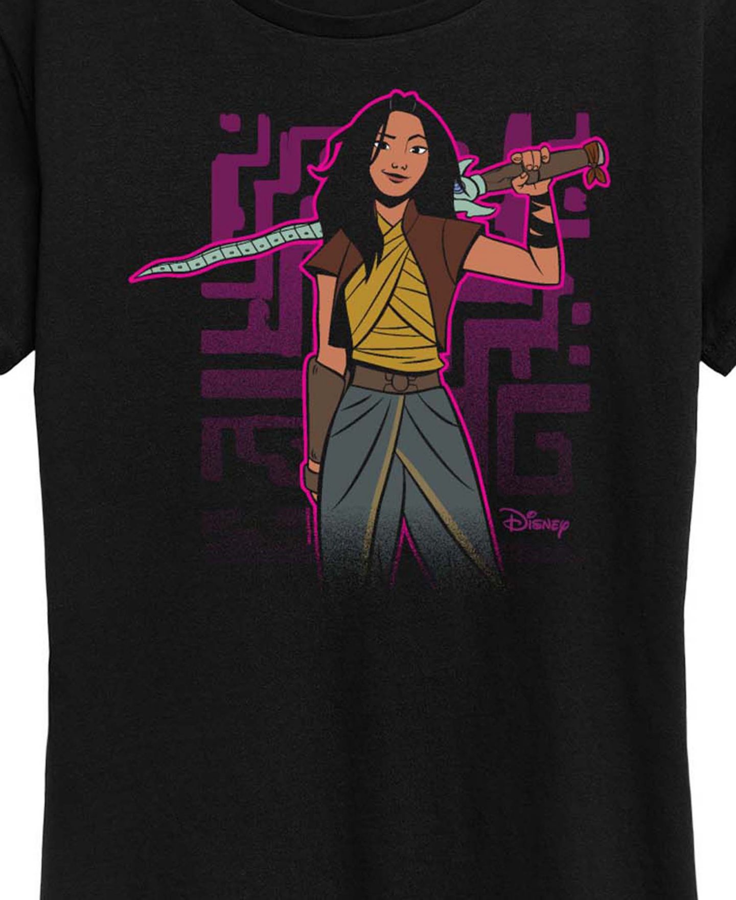 Женская футболка Hybrid Apparel Plus Size Raya and The Last Dragon Sword Graphic, цвет: Чёрный — фото 3