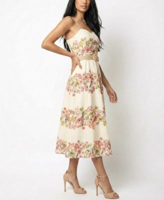 flowery dresses Cali Maxi Dress - Elegant White Floral Summer Dress main image 1