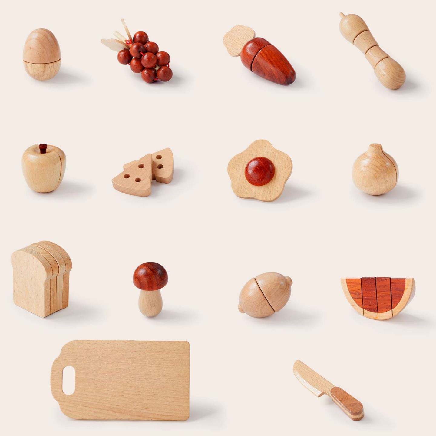 Детские игрушки Tiny Land Cut-and-Play Wooden Play Food Set, 10+ Pieces, Ages 3+ — фото 5