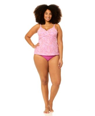 Plus Size Underwire Aries Printed Swim Tankini Top