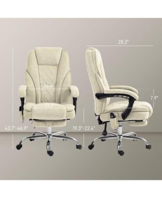 Massage Office Chair with Foot Rest Executive Chair 6 Vibration Points and Heat Adjustable Height