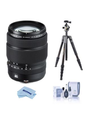 GF 32-64mm f/4 R LM WR Lens, Bundle with Vanguard VEO 3 GO 235AB 23mm 5-Section Aluminum Travel Tripod with T-50 Ball Head, ProOptic Cleaning