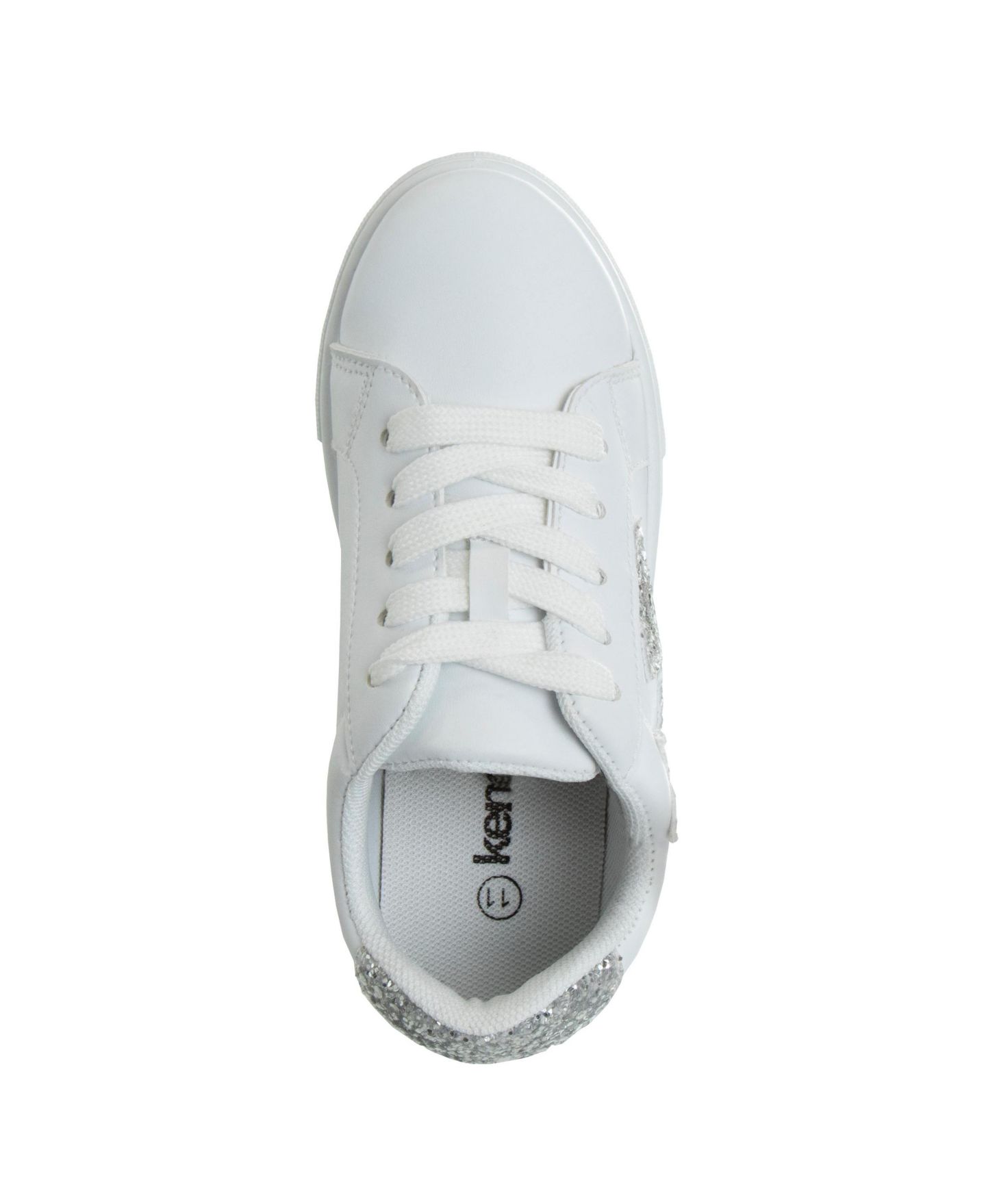 Кроссовки Kensie Girl Kensie Lace Up Glittery Casual Stylish Fashionable Comfortable Durable Sneakers для девочек, цвет: Белый — фото 6