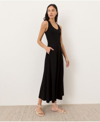 Women's Fit & Flare Open Back Maxi Dress Made With Organic Cotton