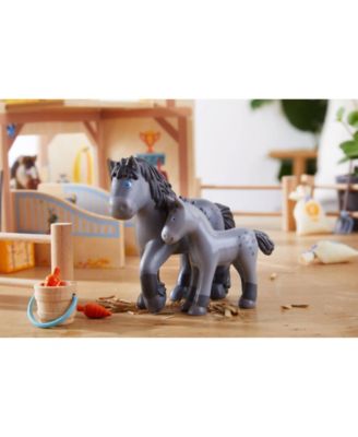 Little Friends Momma and Baby Playset - Cassandra Horse and Cleo Foal Chunky Plastic Farm Animal Toy Figures