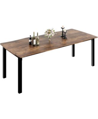 79" Dining Table for 6-8, Iron Legs, Waterproof, Scratch-Resistant, Quick Assembly, Kitchen, Living Room