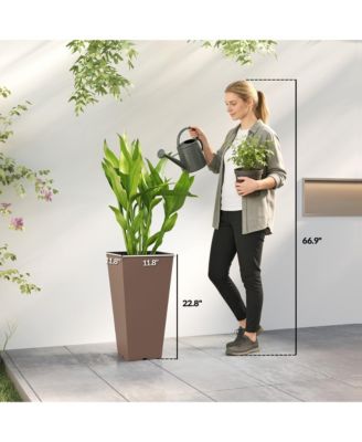 23" Tall Planters, Set of 2 Tape Outdoor Planters,